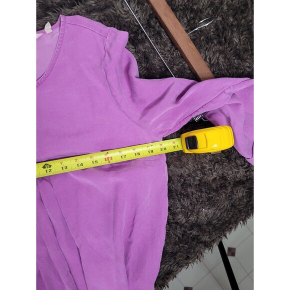 Soft Surroundings Blouse womens size Medium Cusabo Pintuck Iris Orchid Purple - Picture 8 of 8